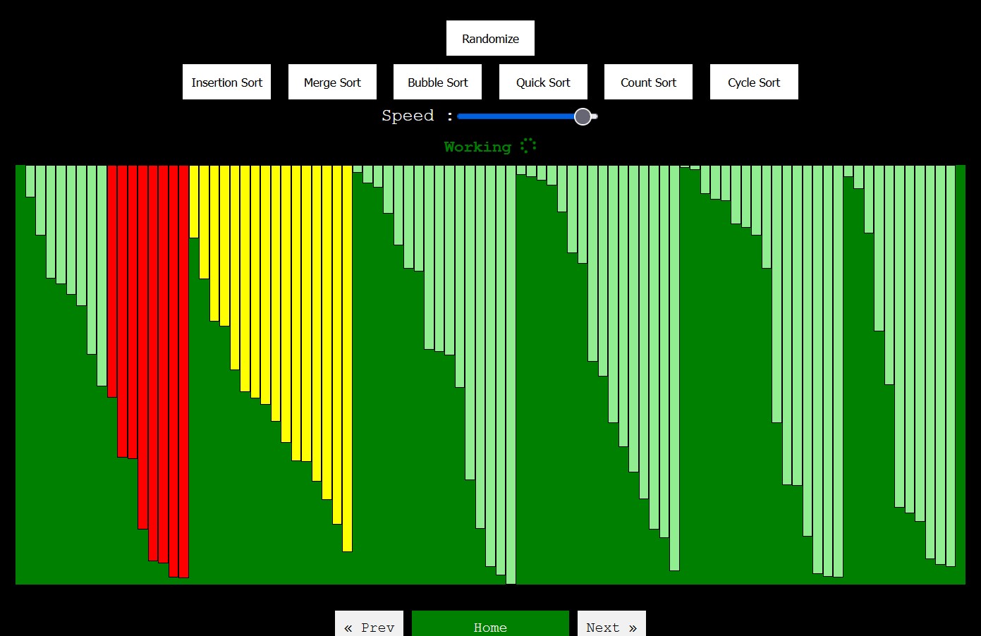 Sorting Visualizer Screenshot #TODO